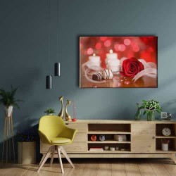 Aşk - Kırmızı Gül Kanvas Tablo 