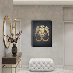 Çift Başlı Kartal - Üç Hilal  Kanvas Tablo