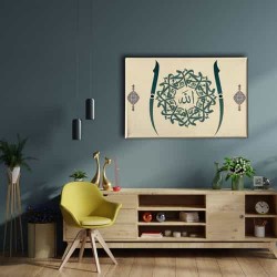 Allah - Muhammed - Elifli Dini Kanvas Tablo Allah - Muhammed - Elifli Dini Kanvas Tablo