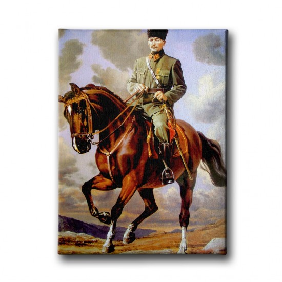 Atlı Atatürk Kanvas Tablo