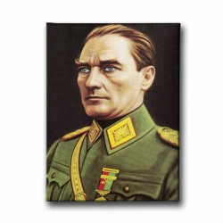 Asker Kıyafetli Atatürk Portresi Kanvas Tablo