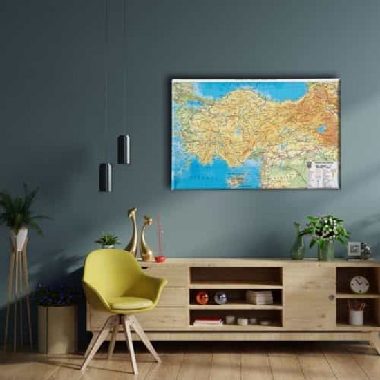 Türkiye Fiziki Haritası Canvas Tablo Türkiye Fiziki Haritası Canvas Tablo