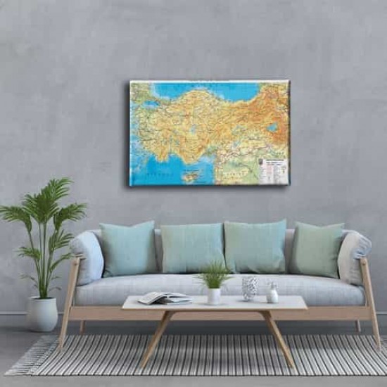 Türkiye Fiziki Haritası Canvas Tablo Türkiye Fiziki Haritası Canvas Tablo