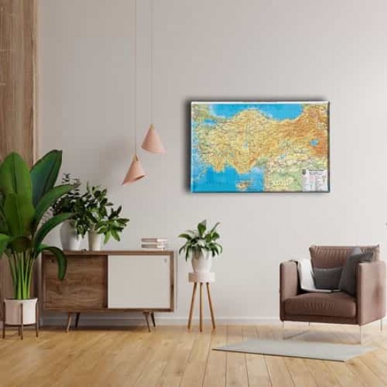 Türkiye Fiziki Haritası Canvas Tablo Türkiye Fiziki Haritası Canvas Tablo