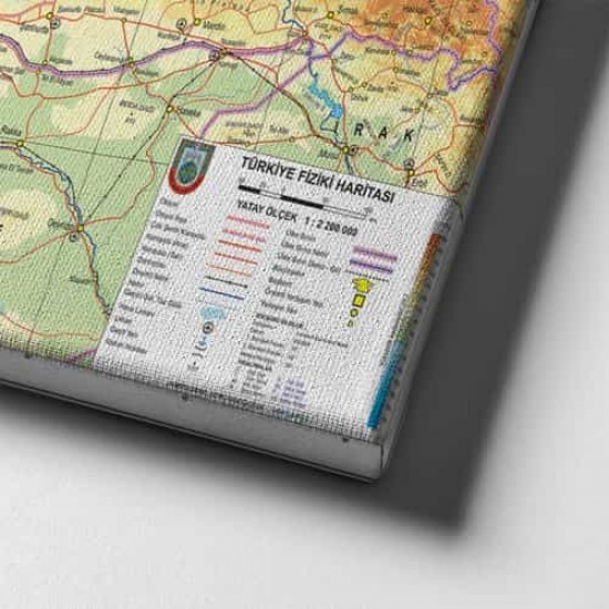 Türkiye Fiziki Haritası Canvas Tablo Türkiye Fiziki Haritası Canvas Tablo