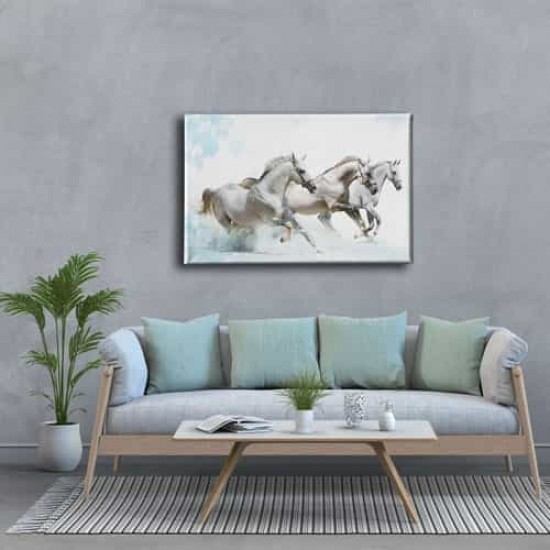 Beyaz At Kanvas Tablo