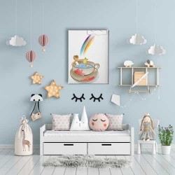 Gökkuşağı Çocuklu Kanvas Tablo Gökkuşağı Çocuklu Kanvas Tablo