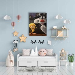 Tweety ve Kedi Çocuk Kanvas Tablo Tweety ve Kedi Çocuk Kanvas Tablo