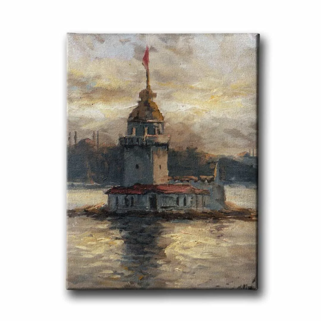 Kiz Kulesi Yagli Boya Kanvas Tablo