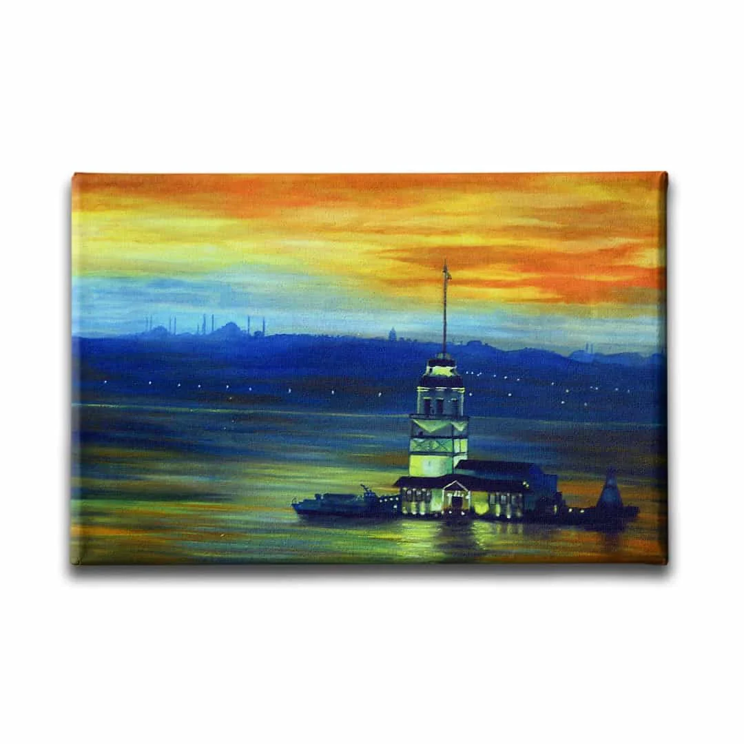 Kiz Kulesi Yagli Boya Kanvas Tablo