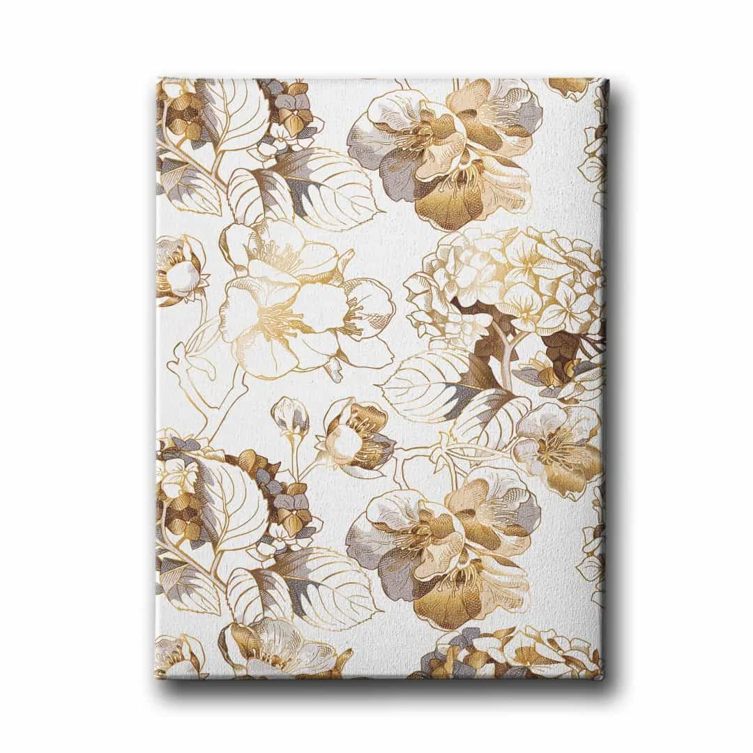 Golden Cicek Canvas Tablo