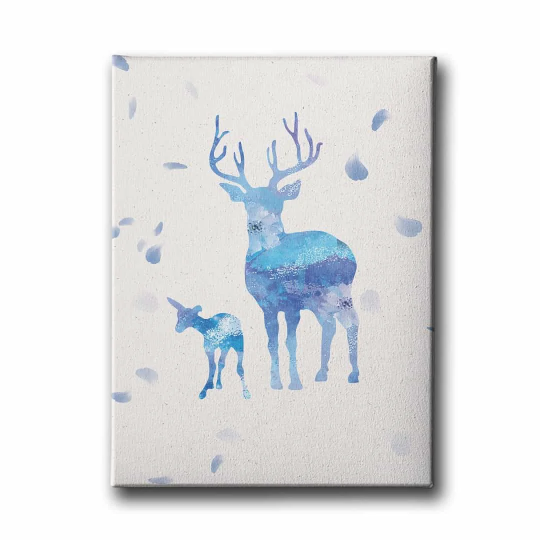 Geyik Ve Yavrusu Canvas Tablo