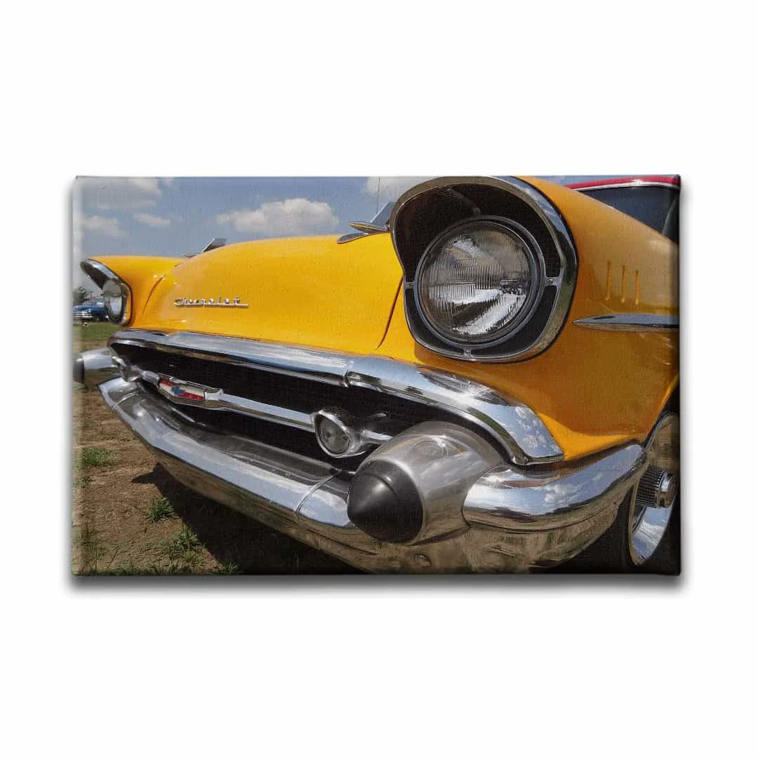 Sari Chevrolet Klasik Araba Canvas Tablo
