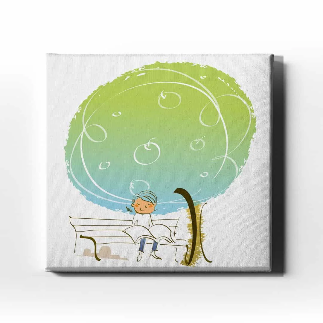 Cocuk Ve Agac  Kanvas Tablo