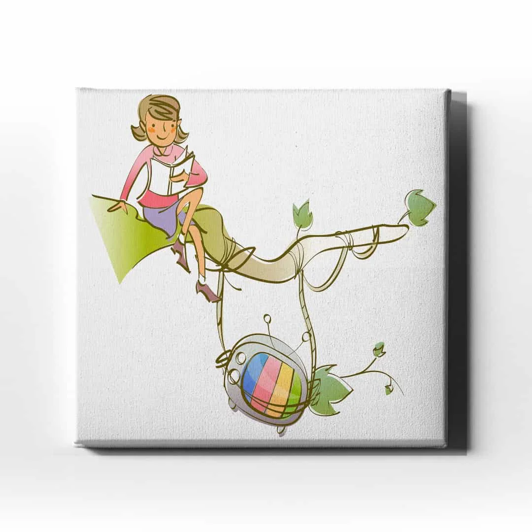 Kitap Okuyan Cocuk Kanvas Tablo