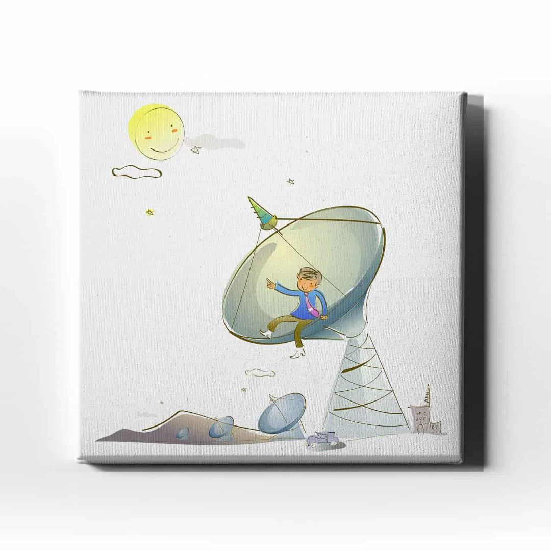Uydu Cocuk Kanvas Tablo
