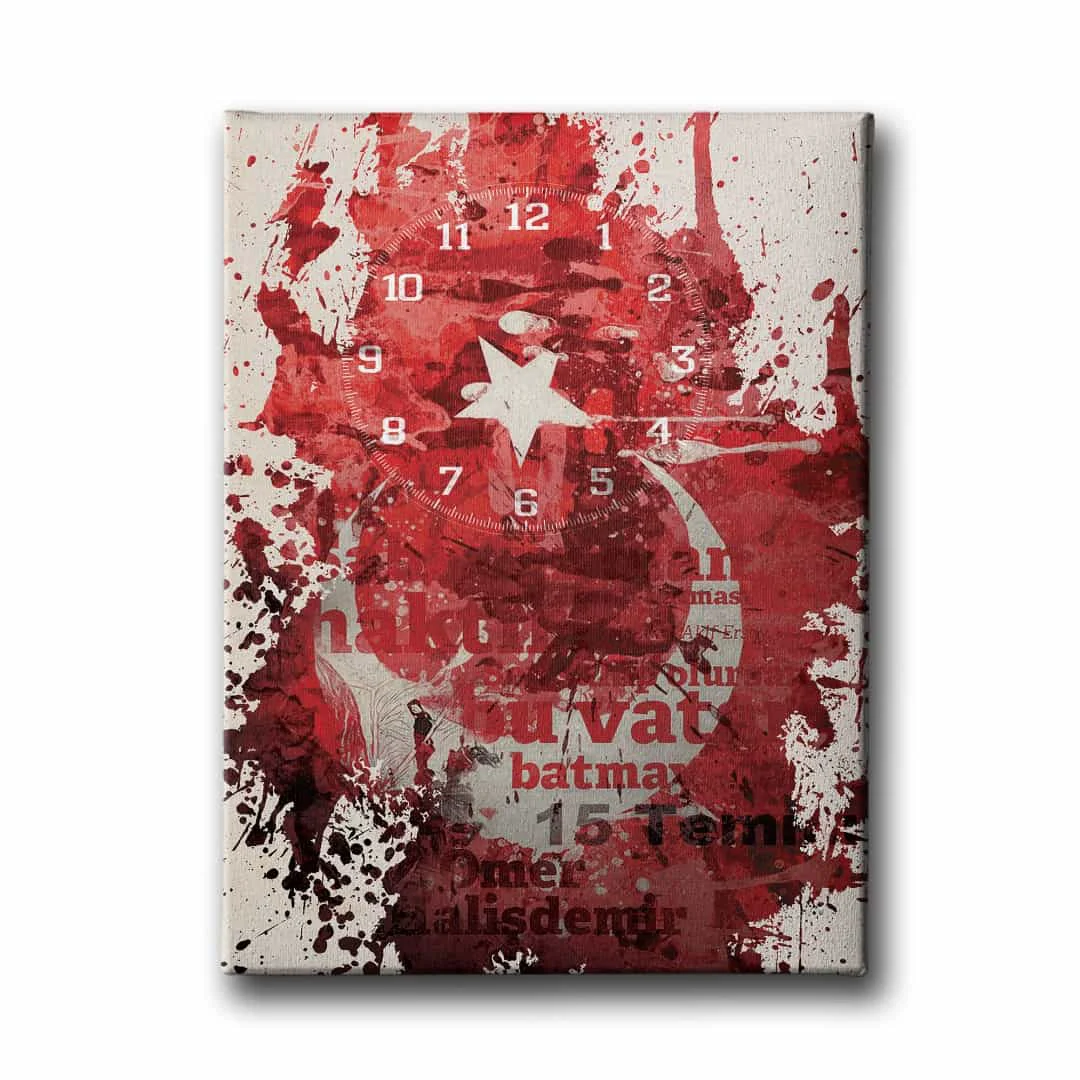 15 Temmuz Turk Bayrakli Kanvas Tablo