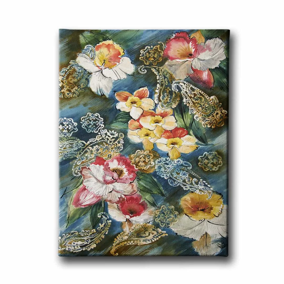Cicekli Kanvas Tablo