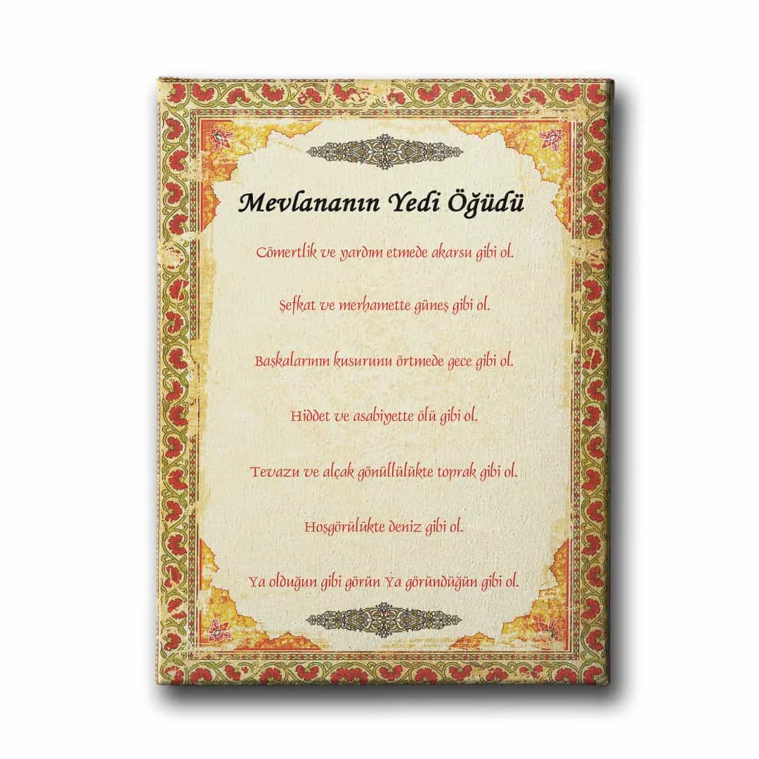 Mevlananin 7 Ogudu Motifli Tablo