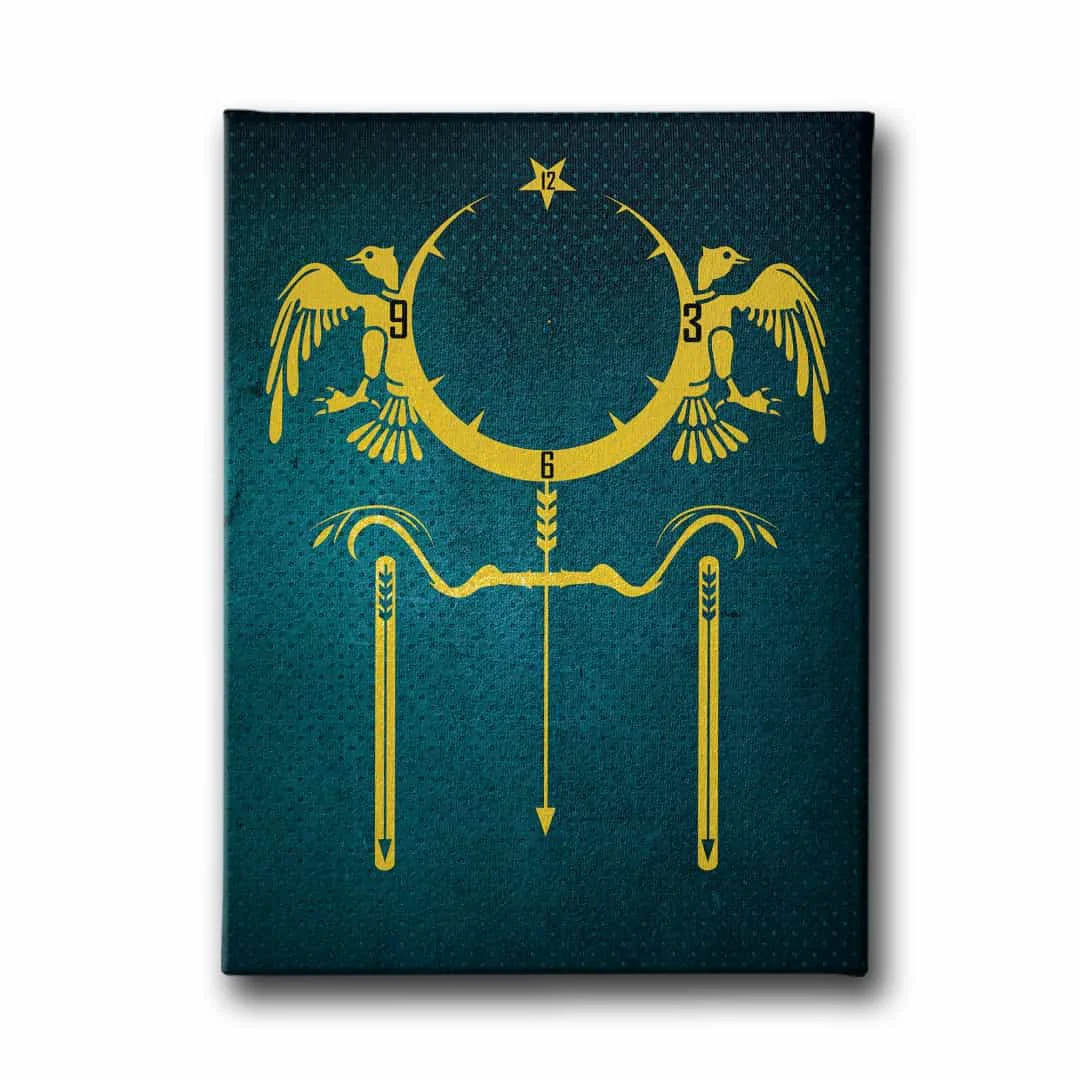 Cift Basli Kartal  Ay Yildiz Saatli Tablo