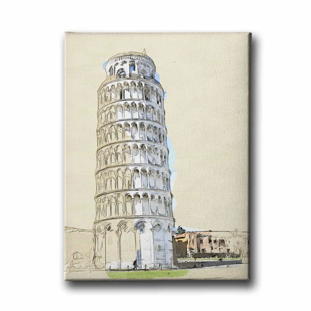 Italya Pisa Kulesi Canvas Tablo