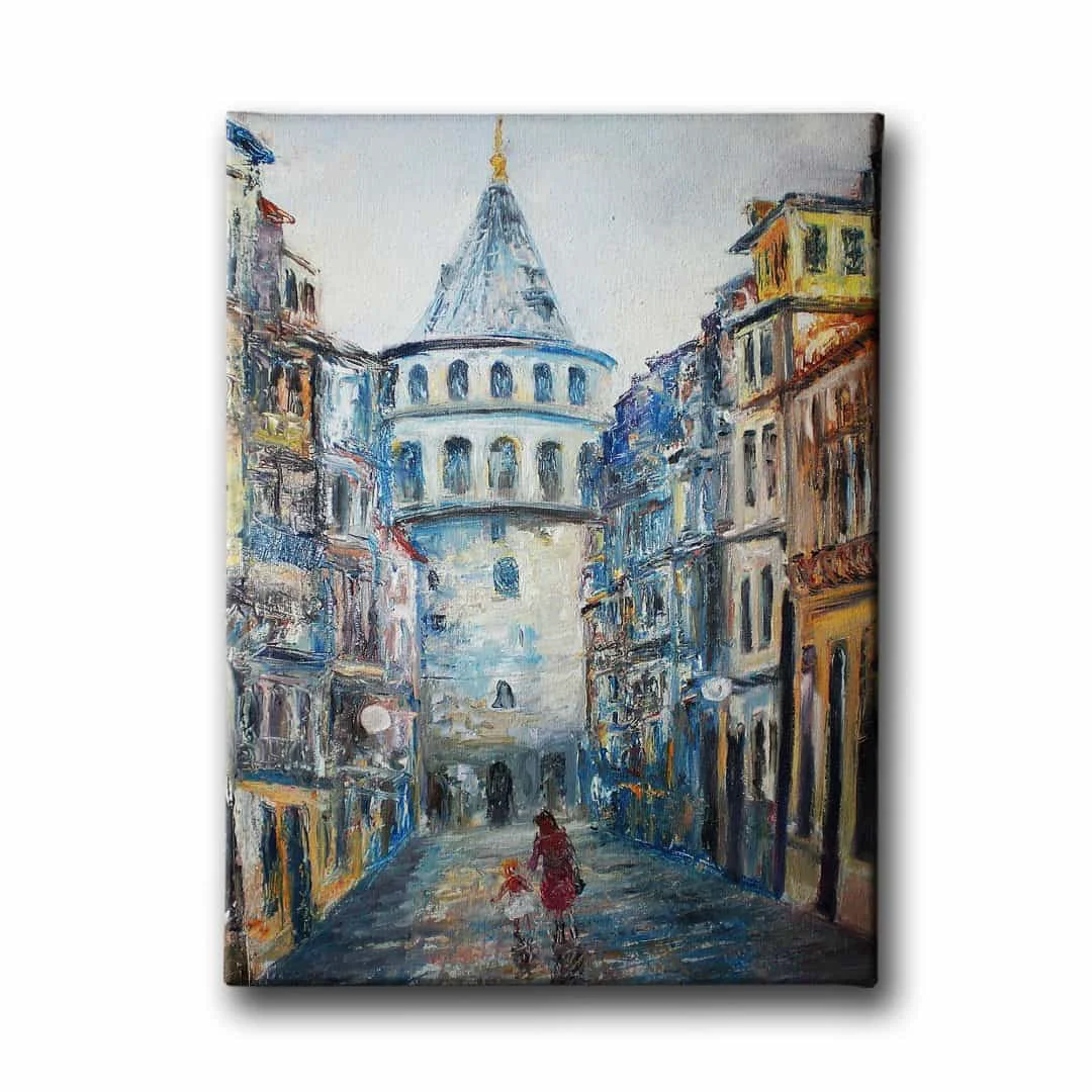 Galata Yagli Boya Kanvas Tablo