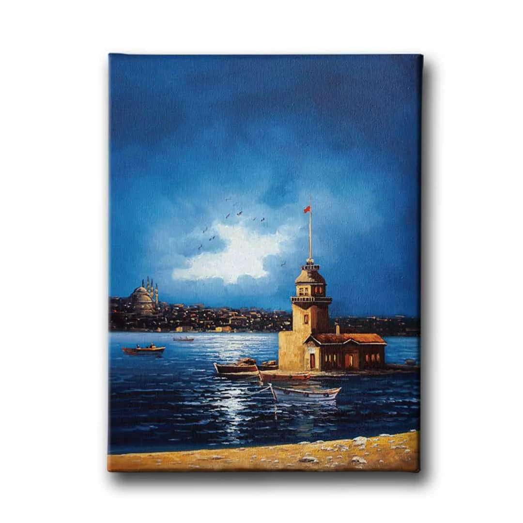 Eski Kiz Kulesi Yagli Boya Kanvas Tablo