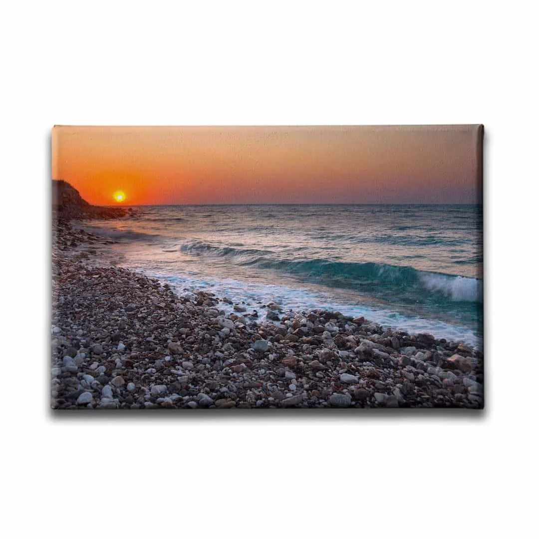 Gun Batimi Deniz  Manzara Tablo