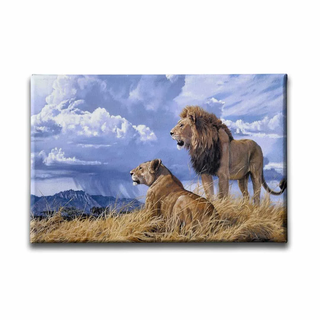 Aslan -kaplan Kanvas Tablo