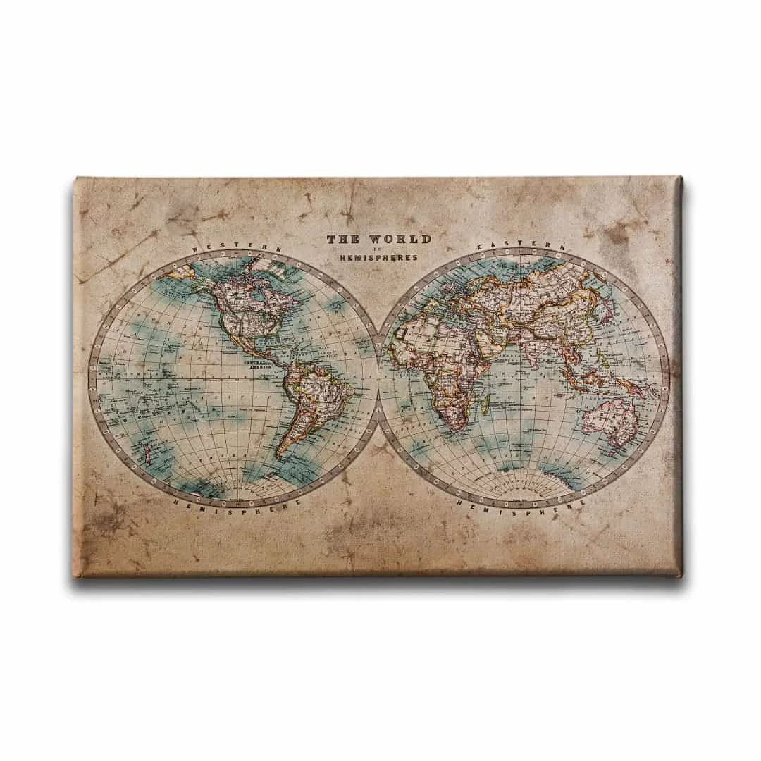 Dunya Haritasi Canvas Tablo