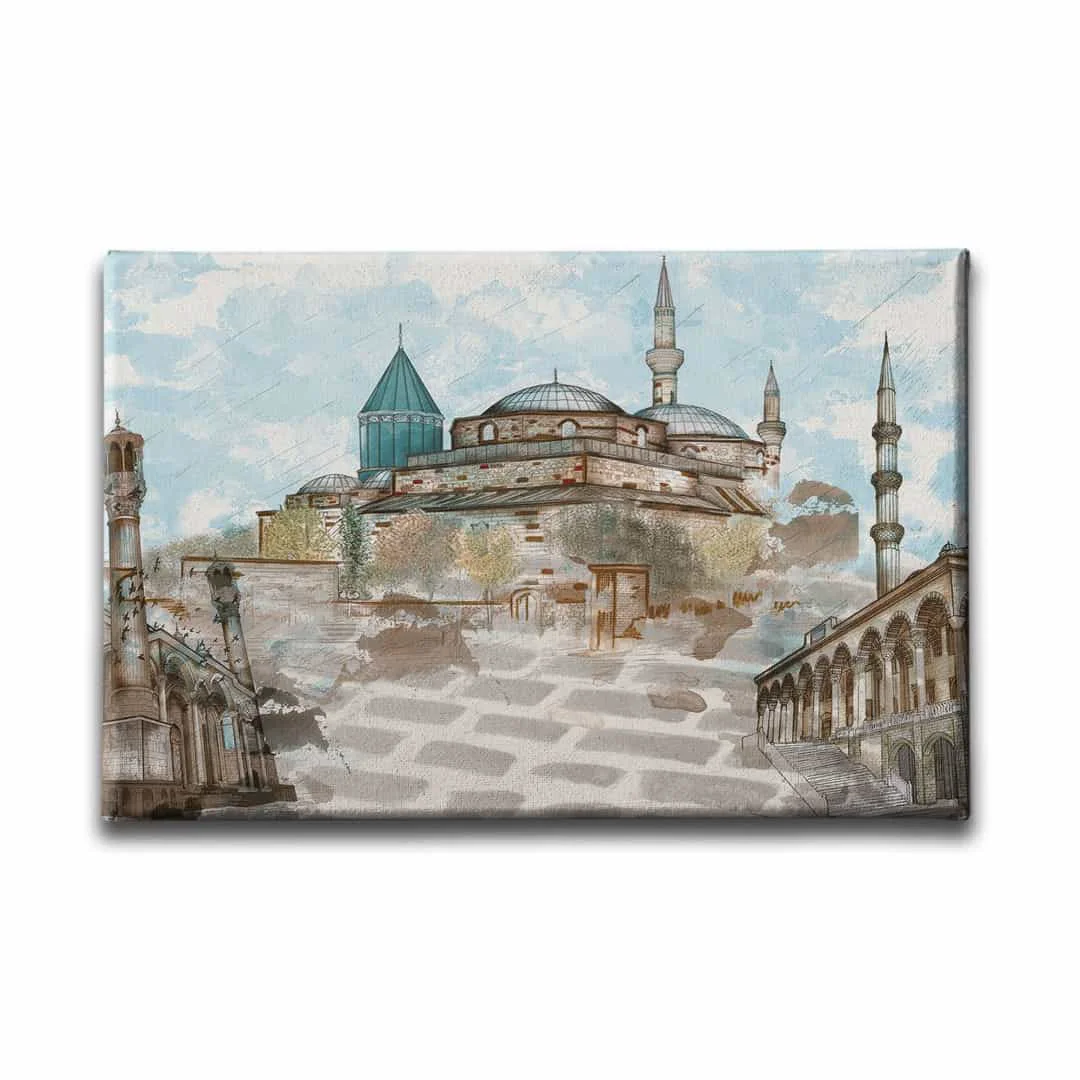 Mevlana Muzesi Sultan Selim Cami Ve Aziziye Cami Tablo