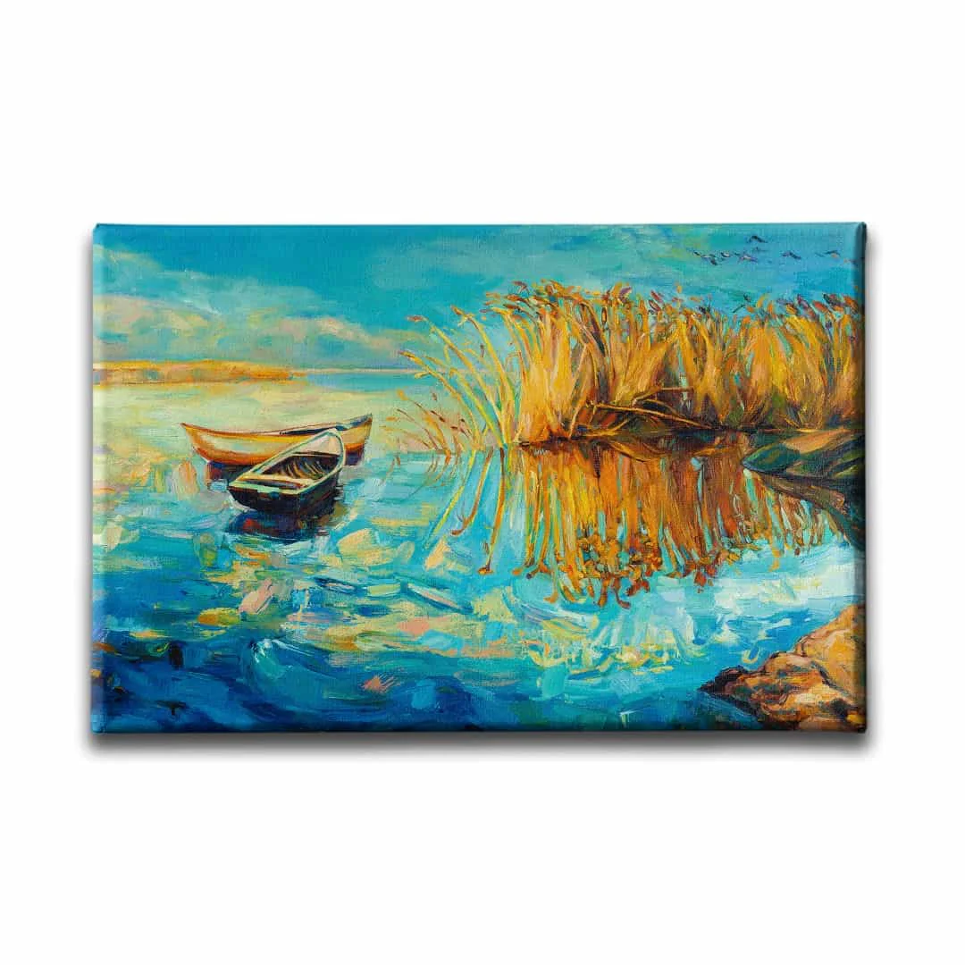 Kiyi Gun Batimi Yagli Boya Kanvas Tablo
