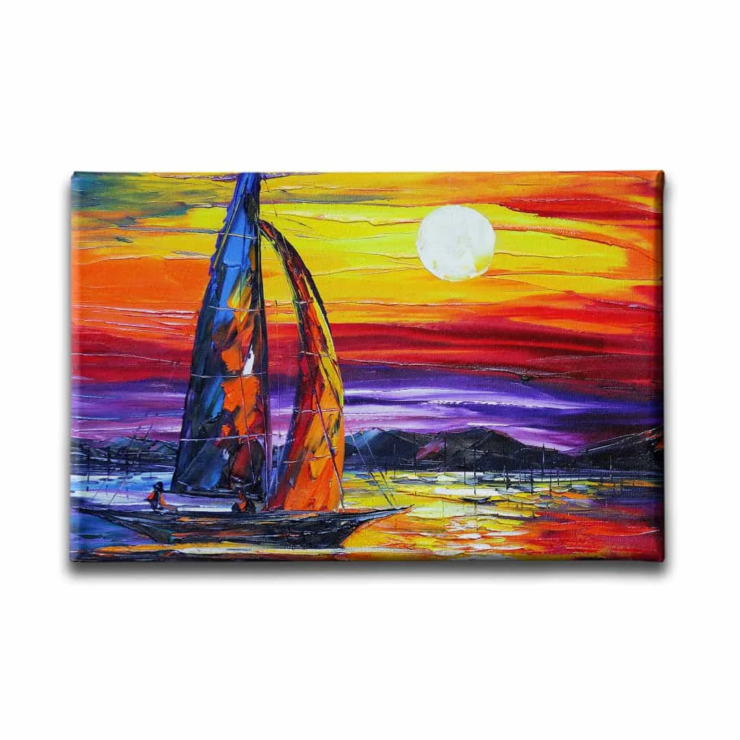 Tekne Yagli Boya Kanvas Tablo