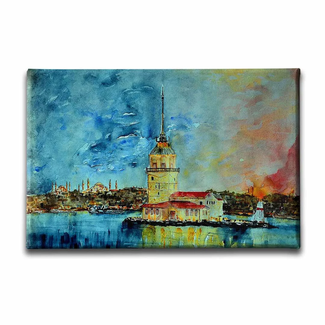 Kiz Kulesi Yagli Boya Kanvas Tablo