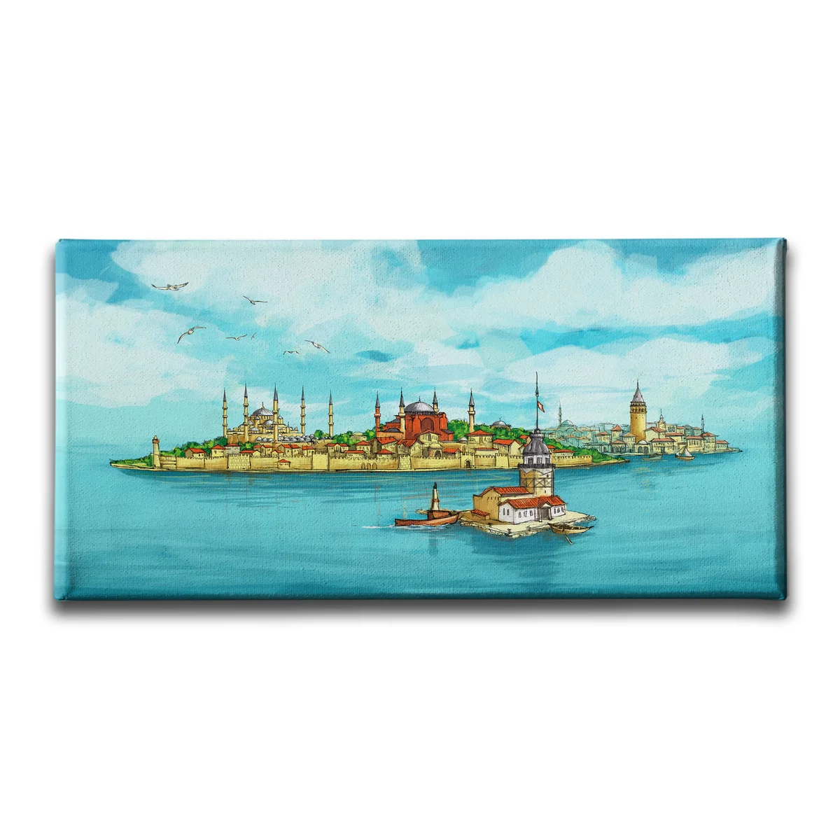 Istanbul Panoramik Kanvas Tablo